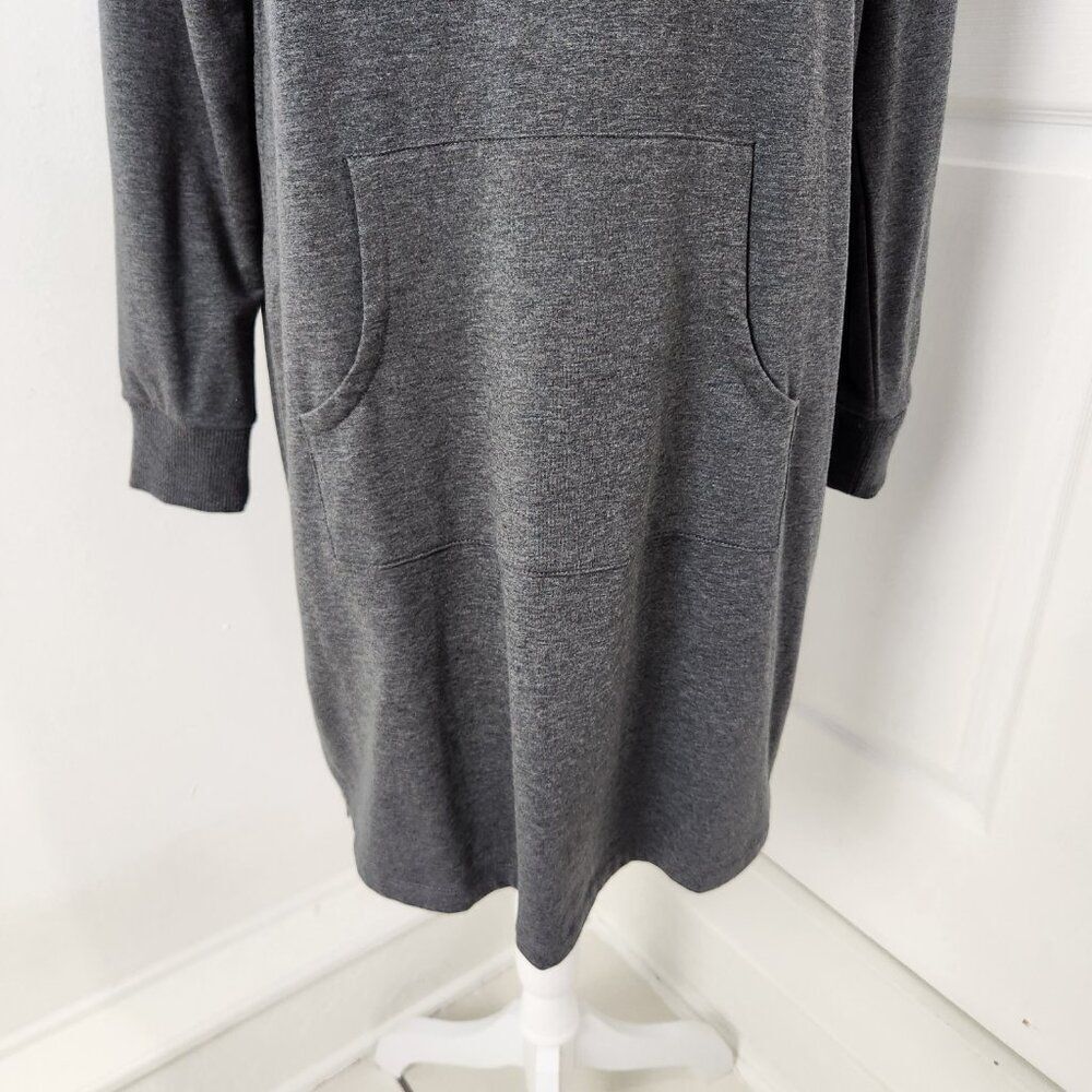 Garnet Hill Dress Womens XS Gray Trainer Hooded Tunic Sweatshirt Athleisure - Picture 3 of 13
